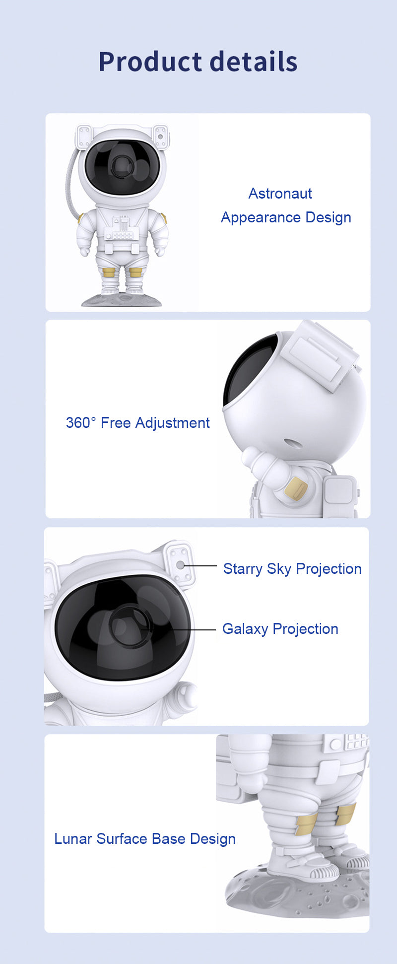 Projecteur LED Rotatif de Nébuleuses, Etoiles et Galaxies | Ambiance de Chambre Magique