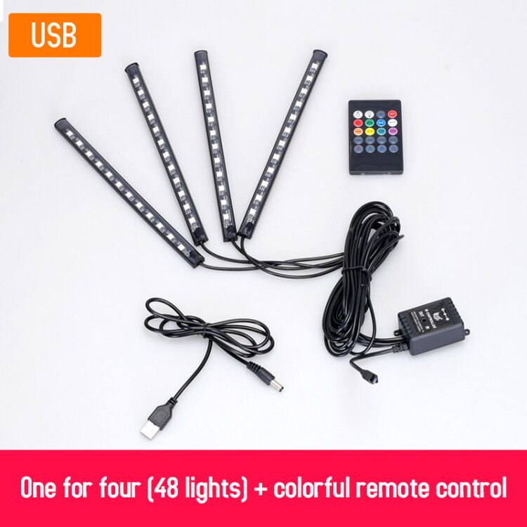LED décoratives Voitures | 8 Couleurs | USB ou Allume Cigare | Télécommande ou APP