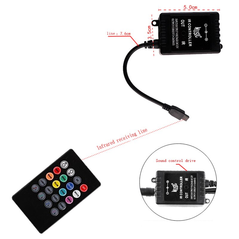 LED décoratives Voitures | 8 Couleurs | USB ou Allume Cigare | Télécommande ou APP