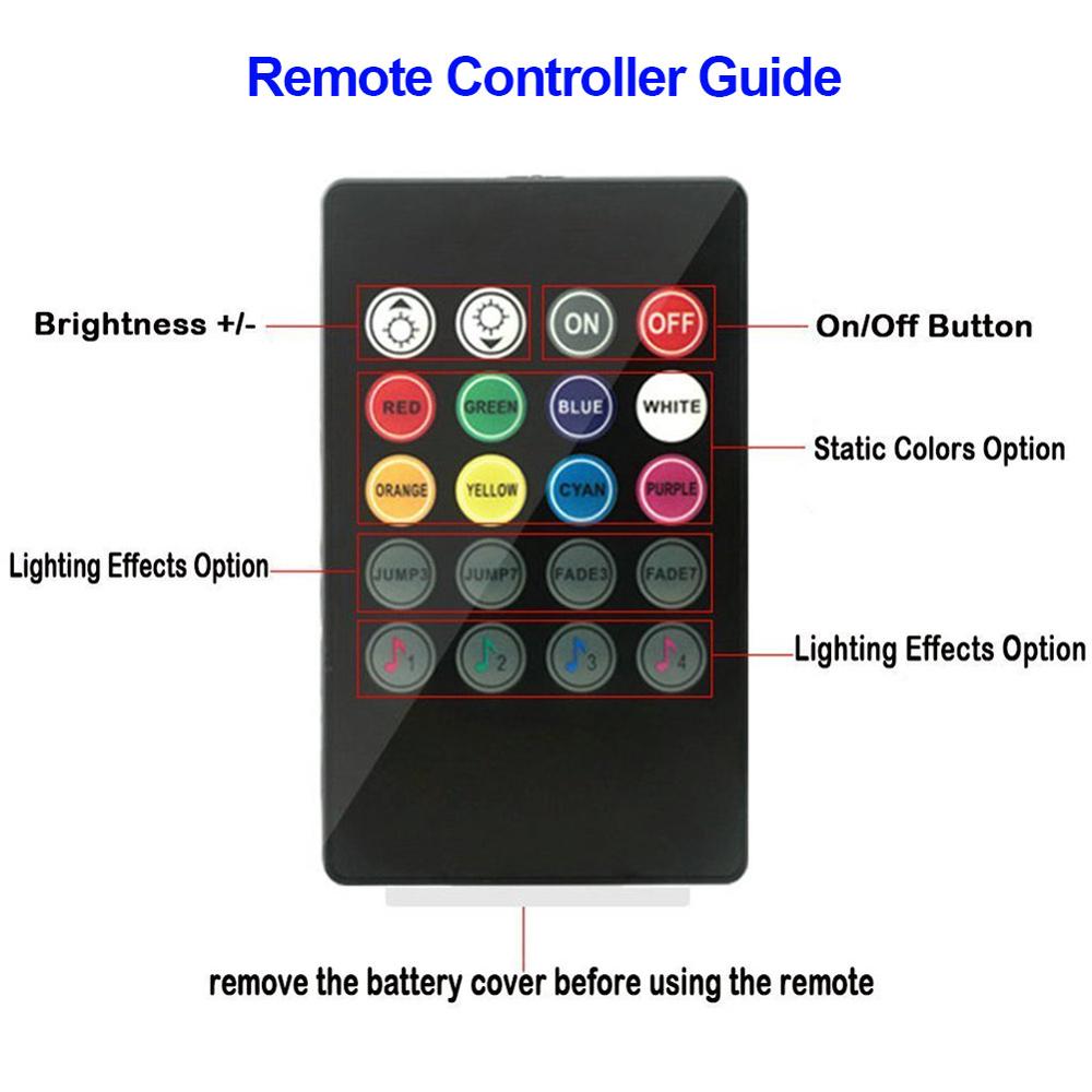LED décoratives Voitures | 8 Couleurs | USB ou Allume Cigare | Télécommande ou APP