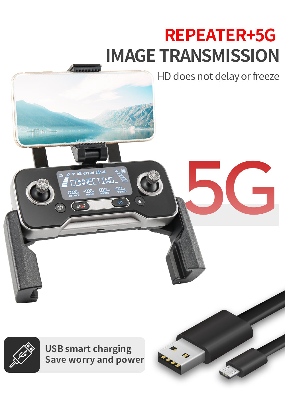 Drone F11S 4K GPS Pro de SJRC | Anti-secousses EIS 2-Axes | Camera WiFi 3Km | Quadcopter RC à Moteur sans Balai