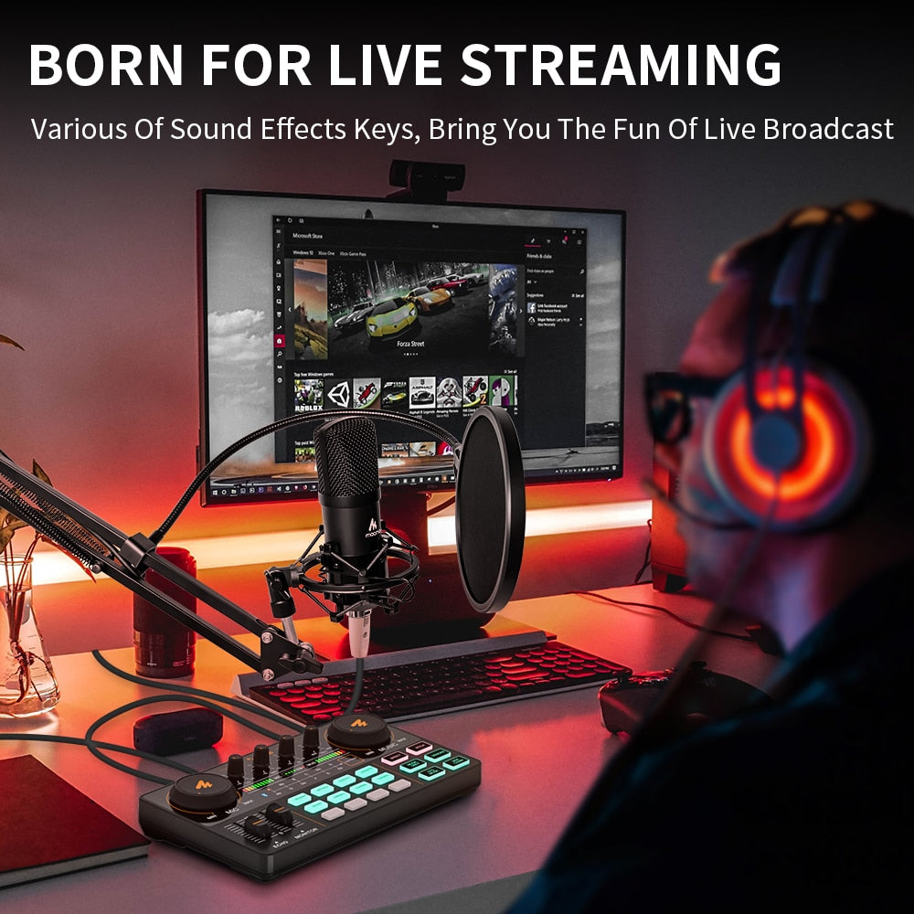 Maonocaster AME2A | Microphone XLR | Podcasting | DJ | Streaming Live | Compatibilité PC Win Mac