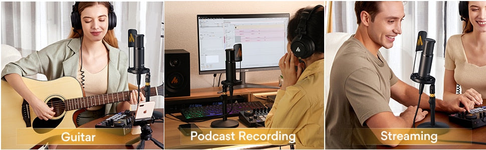 Maonocaster AME2A | Microphone XLR | Podcasting | DJ | Streaming Live | Compatibilité PC Win Mac