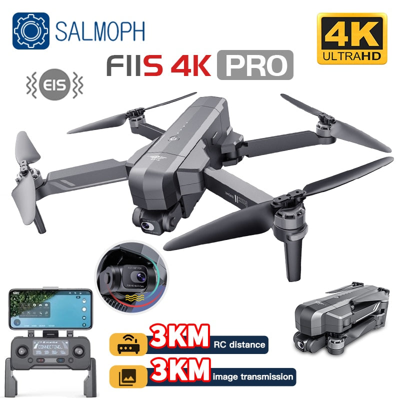 Drone F11S 4K GPS Pro de SJRC | Anti-secousses EIS 2-Axes | Camera WiFi 3Km | Quadcopter RC à Moteur sans Balai